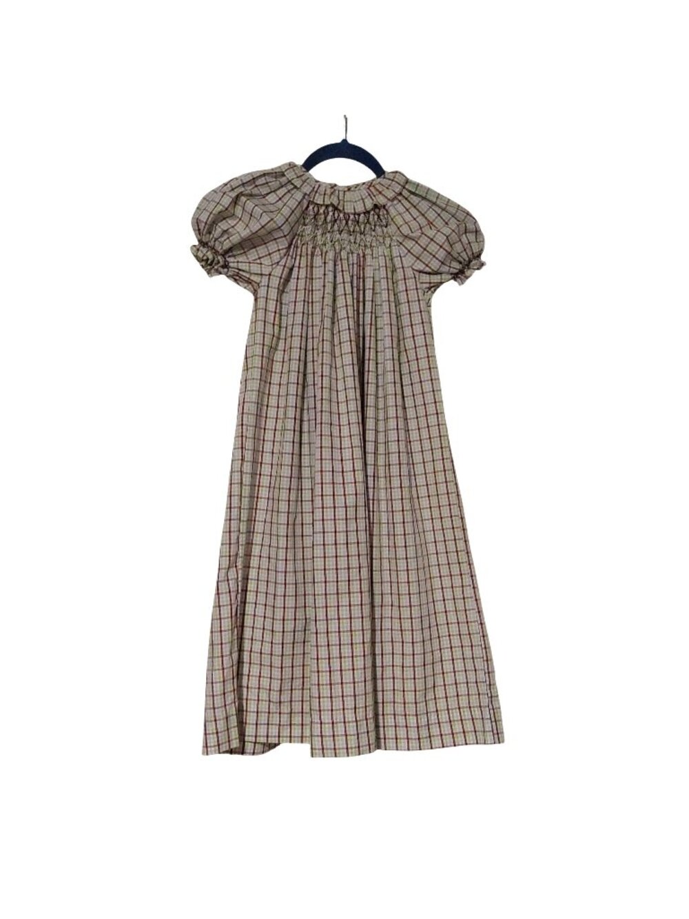 Remember Nguyen Bishop Smocked Plaid Dress Girls Heirloom Cottagecore Country 6